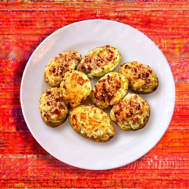 Potato Skin with Bacon & Cheese.